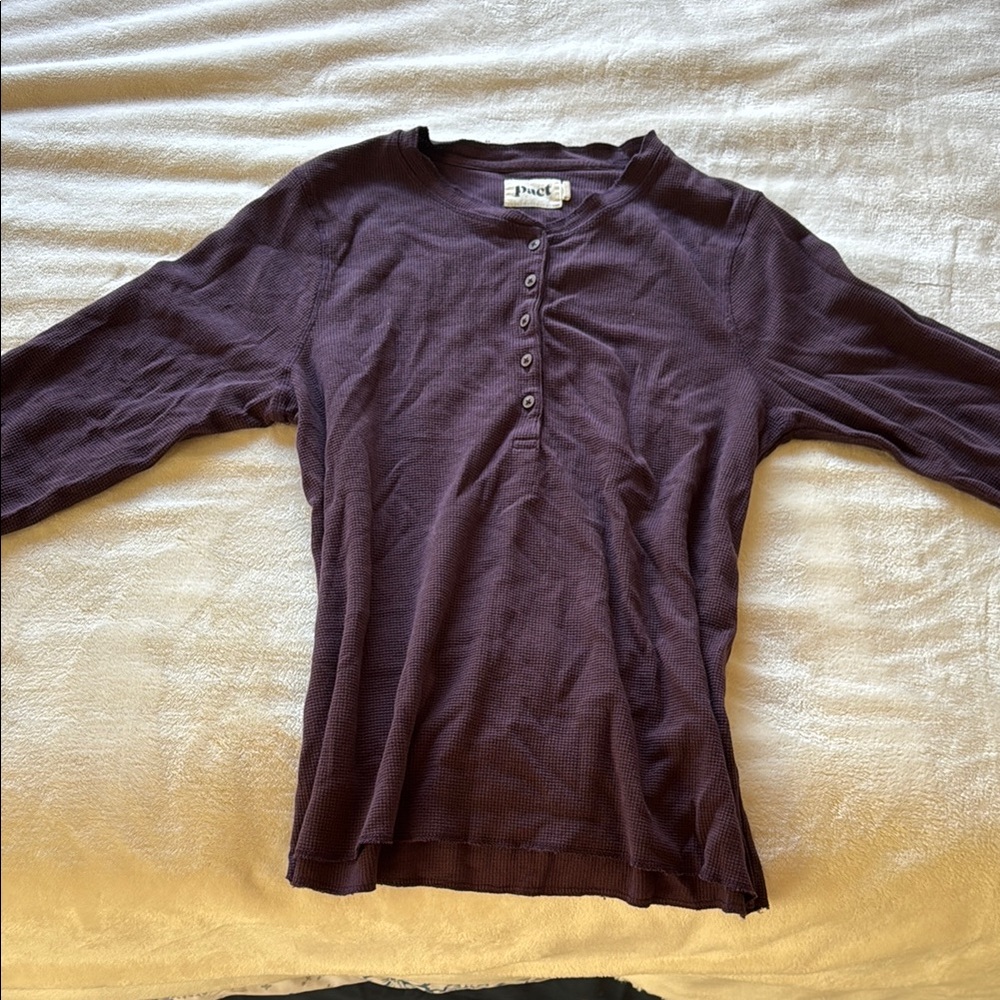 J. Crew Dark Purple Henley Shirt